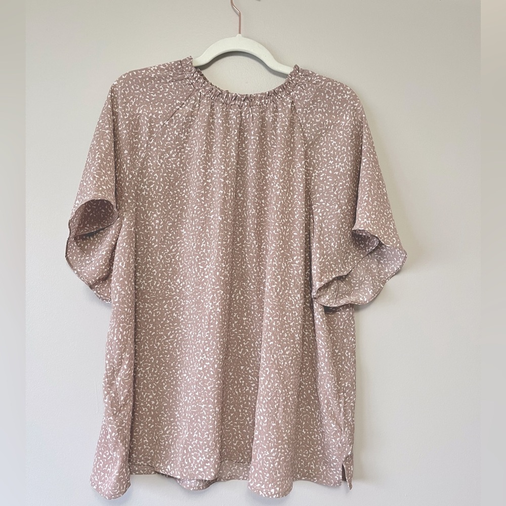 NWT Pink & White High Neck Blouse
